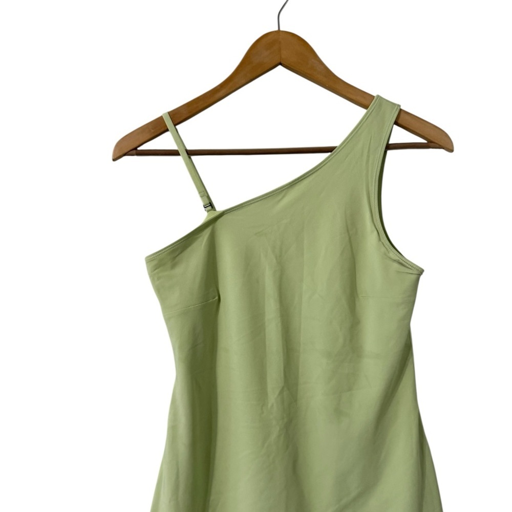 ABERCROMBIE & FITCH Athletic One-Shoulder Lime Green Mini Dress - Picture 3 of 7